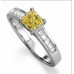 Fancy Yellow Cushion Diamond Shoulder Set Ring