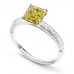 Fancy Yellow Cushion Diamond Vintage Shoulder Set Ring