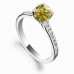 Fancy Yellow Round Diamond Shoulder Set Ring