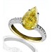 Fancy Yellow Pear Diamond Vintage Shoulder Set Ring