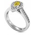 Fancy Yellow Pear Diamond Halo Shoulder Set Ring