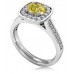 Fancy Yellow Oval Diamond Halo Shoulder Set Ring