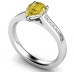 Fancy Yellow Pear Diamond Shoulder Set Ring