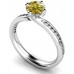 Fancy Yellow Round Diamond Twist Shoulder Set Ring