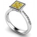 Fancy Yellow Cushion Diamond Halo Shoulder Set Ring