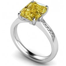Fancy Yellow Radiant Diamond Shoulder Set Ring Fancy Yellow Radiant Diamond Shoulder Set Ring