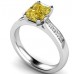 Fancy Yellow Radiant Diamond Shoulder Set Ring