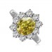 Fancy Yellow Round Diamond Cluster Ring