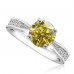 Fancy Yellow Round Diamond Shoulder Set Ring