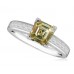 Fancy Yellow Asscher Cut Diamond Shoulder Set Ring