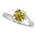 Fancy Yellow Round Diamond Twist Shoulder Set Ring