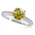 Fancy Yellow Round Diamond Shoulder Set Ring