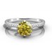 Fancy Yellow Round Diamond Shoulder Set Ring