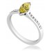 Fancy Yellow Marquise Shaped Diamond Shoulder Set Ring