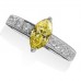 Fancy Yellow Marquise Diamond Shoulder Set Ring