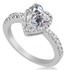 Heart & Round Diamond Shoulder Set Ring