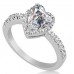 Heart & Round Diamond Shoulder Set Ring