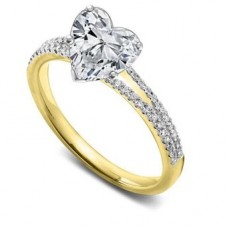 Heart & Round Diamond Vintage Ring