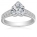 Heart/round Diamond Designer Shoulder Set Ring