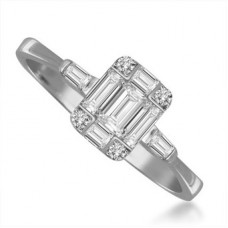Round/baguette Diamond Cluster Trilogy Ring Round/baguette Diamond Cluster Trilogy Ring