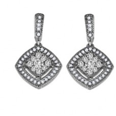 Round Diamond Drop Earrings