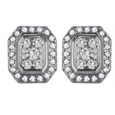 Round Diamond Drop Earrings