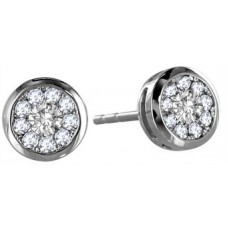 Round Diamond Cluster Earrings