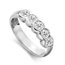 5 Stone Round Diamond Half Eternity Ring