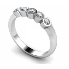 5 Stone Round Diamond Half Eternity Ring 5 Stone Round Diamond Half Eternity Ring