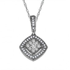 Round Diamond Cluster Pendant