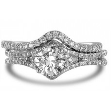 Diamond Shoulder Set Ring With Matching Band