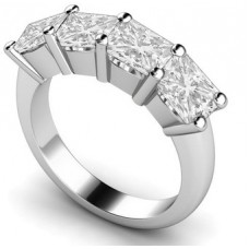 Four Stone Princess Diamond Half Eternity Ring