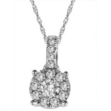 Round Diamond Cluster Designer Pendant