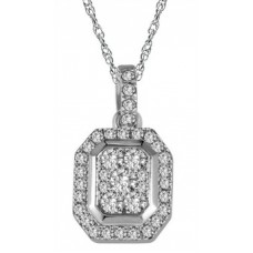 Round Diamond Cluster Designer Pendant