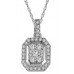 Round Diamond Cluster Designer Pendant