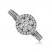 Round Cluster Halo Shoulder Set Diamond Ring Round Cluster Halo Shoulder Set Diamond Ring
