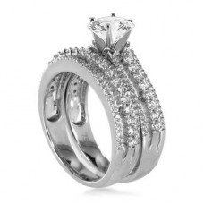 Diamond Shoulder Set Ring With Matching Band