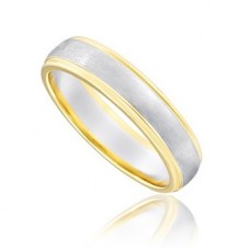 5mm Two Tone D Shape Wedding Ring