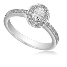 Oval/round Diamond Shoulder Set Engagement Ring