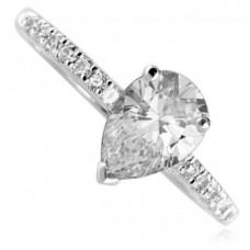 Pear Diamond Shoulder Set Ring