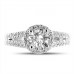 Unique Round Diamond Halo Shoulder Set Ring