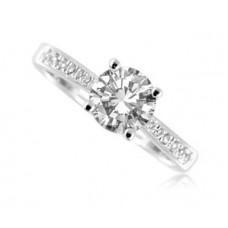 Certified 0.75ct Vs1/e Round Diamond Ring