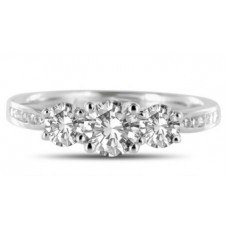 1.40ct Si1/fg Round Diamond Trilogy Ring
