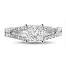 Princess Diamond Shoulder Set Ring