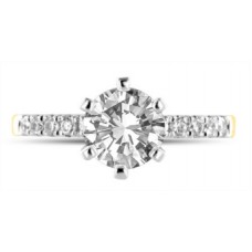 0.95ct I1/e Round Diamond Shoulder Set Ring