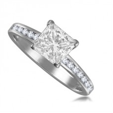 Princess Diamond Shoulder Set Ring