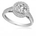 Round Diamond Single Halo Shoulder Set Ring