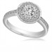 Round Diamond Single Halo Shoulder Set Ring