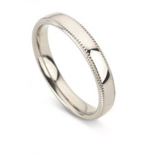 4mm Court Milgrain Wedding Ring