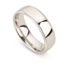 6mm Court Milgrain Wedding Ring